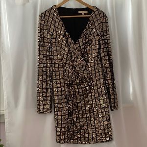 Gold sequin party dress